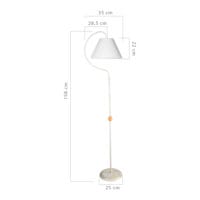 Stehleuchte Stehlampe Epsom E27 Metall Textil Weiss Antik