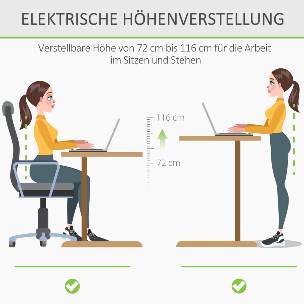 Stehpult Elektrischer Schreibtisch Natur 140x70x116cm