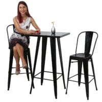 Stehtisch Bistrotisch Metall Industriedesign ~ schwarz