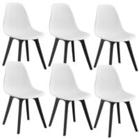 Esszimmerstuhl Brevik 6er Set 83x54x48 cm Weiss/Schwarz