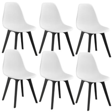 Esszimmerstuhl Brevik 6er Set 83x54x48 cm Weiss/Schwarz