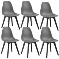 Esszimmerstuhl Brevik 6er Set 83x54x48 cm Grau/Schwarz