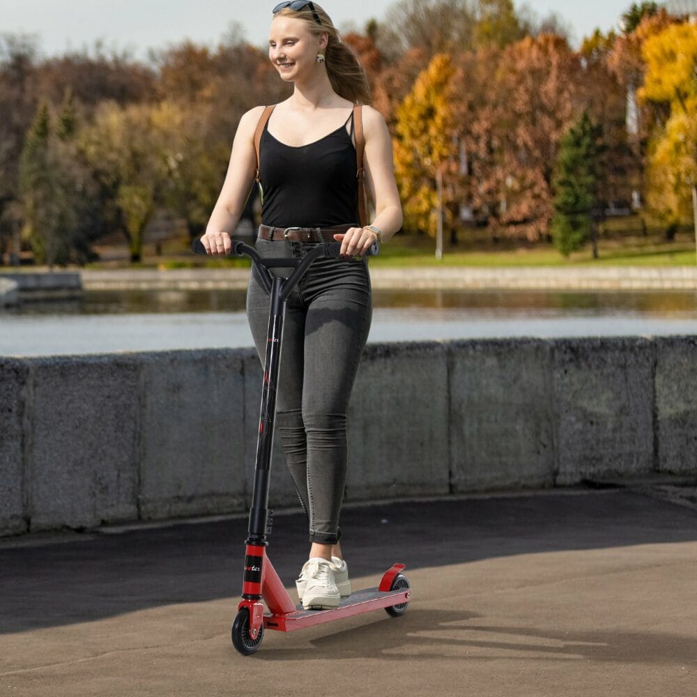 Stuntscooter ab 14 Jahren Kickboard Scooter Alu rot