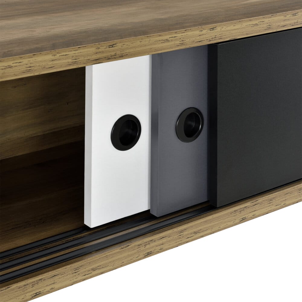 Fernsehtisch Lillehammer 140x35x41 cm Lowboard Schiebetür