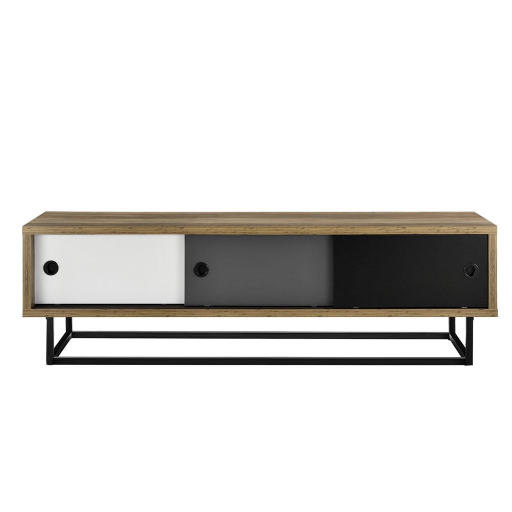 Fernsehtisch Lillehammer 140x35x41 cm Lowboard Schiebetür