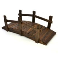 Teichbrücke Holzbrücke Dekobrücke Gartenbrücke 70x32x25 cm