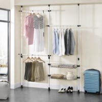 Kleiderständer Teleskop Garderobe mit Korb