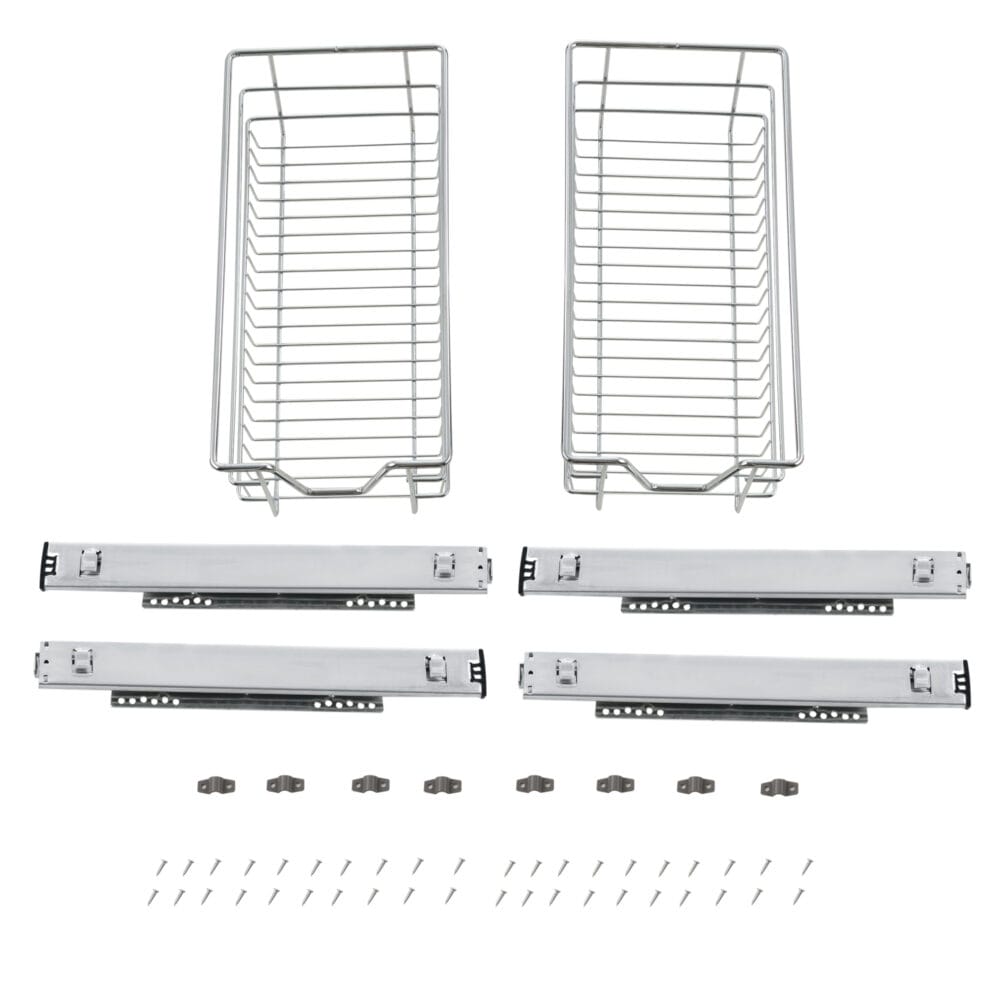 2x Teleskopschublade 30cm Schrankbreite inklusive Schienen