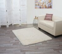 Teppich Shaggy Hochflor 160x120cm creme