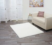 Teppich Shaggy Hochflor flauschig 160x120cm ~ weiss