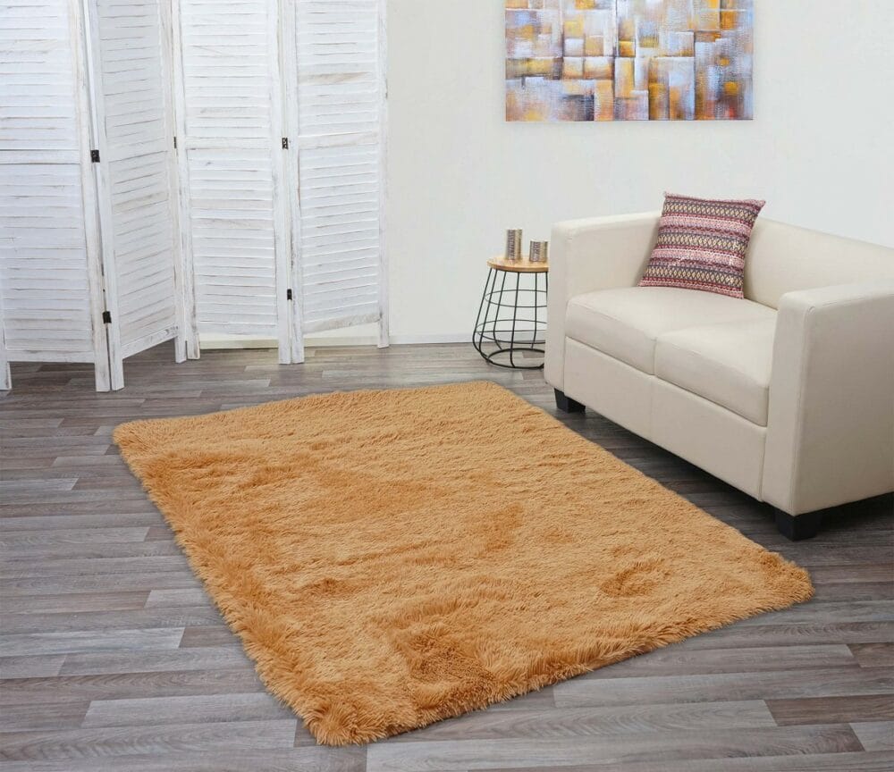 Teppich Shaggy Hochflor flauschig 200x140cm ~ braun