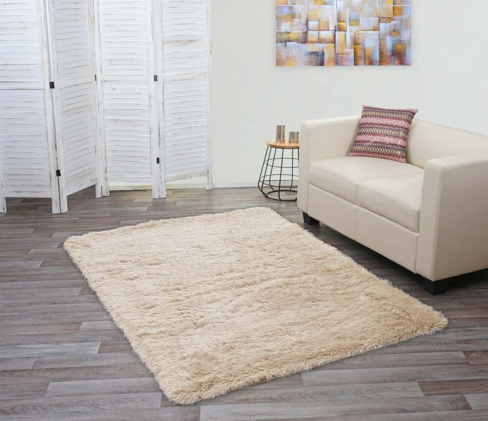 Teppich Shaggy Hochflor flauschig 200x140cm ~ hellbraun