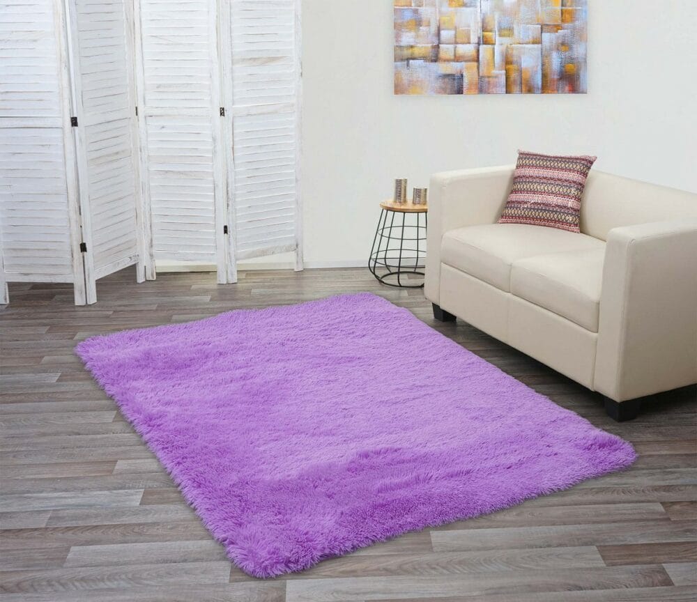 Teppich Shaggy Hochflor flauschig 200x140cm ~ lila