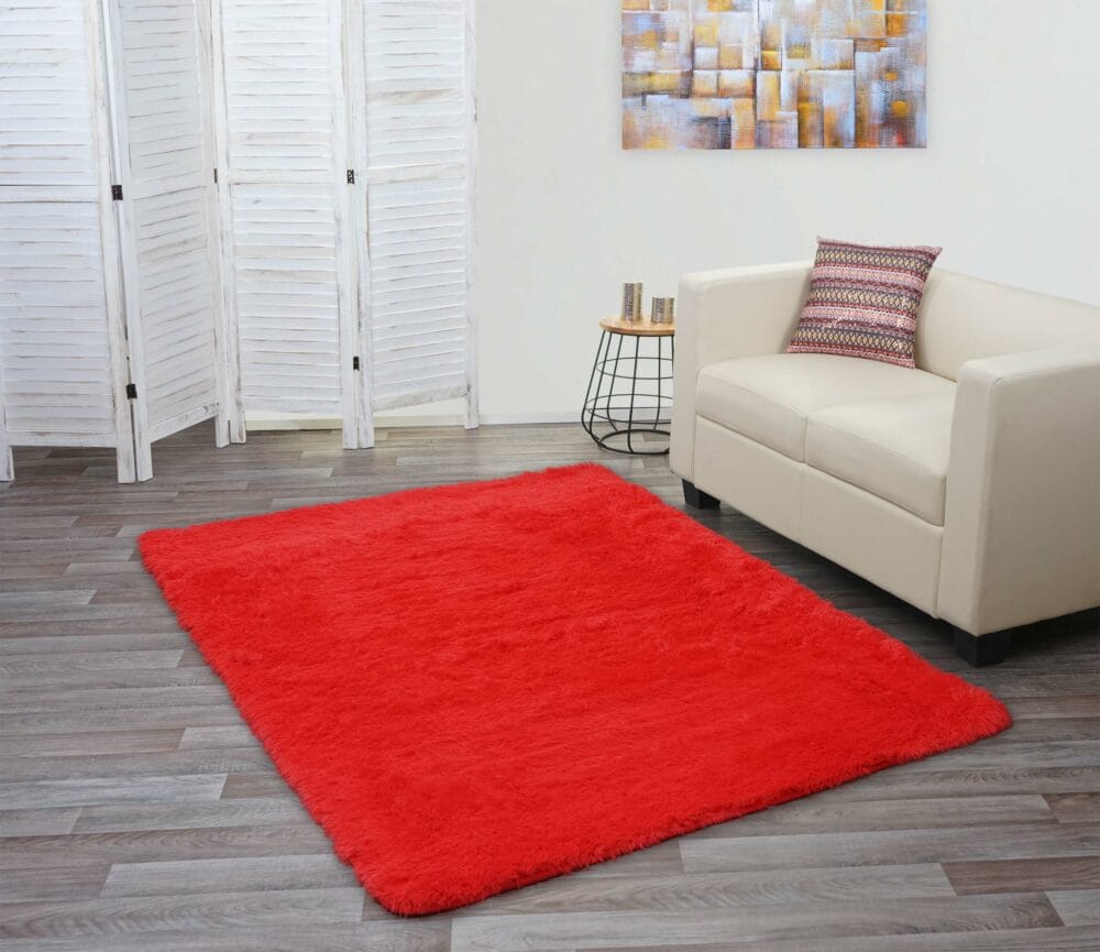 Teppich Shaggy Hochflor flauschig 200x140cm ~ rot