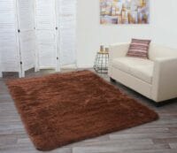 Teppich Shaggy Hochflor flauschig 230x160cm ~ dunkelbraun