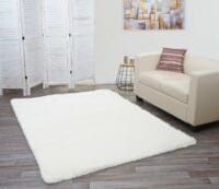 Teppich Shaggy Hochflor flauschig 230x160cm ~ weiss