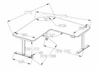 Tischgestell elektrisch höhenverstellbar für Eck-Schreibtisch