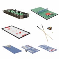 Tischkicker 7in1 Multiplayer Spieletisch 82x107x60cm anthrazit-grau