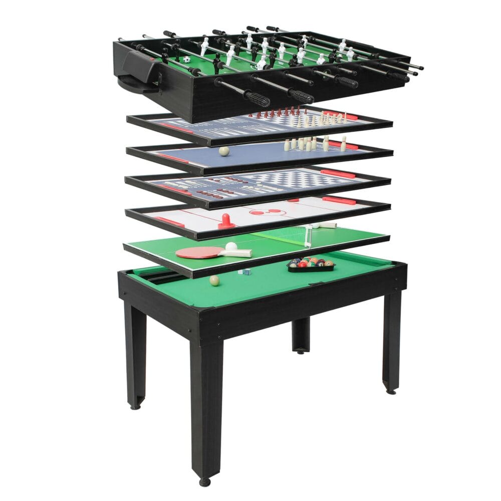 Tischkicker 7in1 Multiplayer Spieletisch 82x107x60cm schwarz