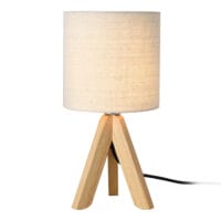 Tischlampe Koblenz E14 Max. 40W mit Holzfüssen Beige