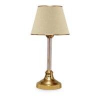 Tischlampe Paisley 1xE27 Beige Messingfarben