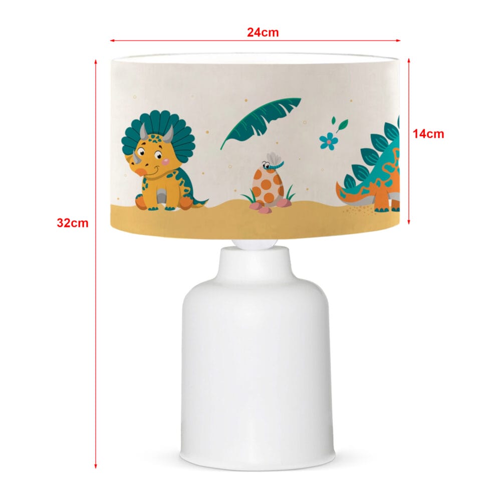 Tischlampe Macclesfield 1xE27 Dinosaurier-Motiv