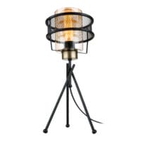 Tischlampe Burton E27 Metall Glas Schwarz