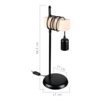 Tischlampe Chatham E27 Metall Massivholz Schwarz Holzoptik