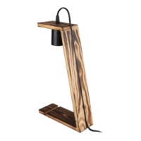 Tischlampe Gillingham E27 Massivholz Schwarz Holzoptik