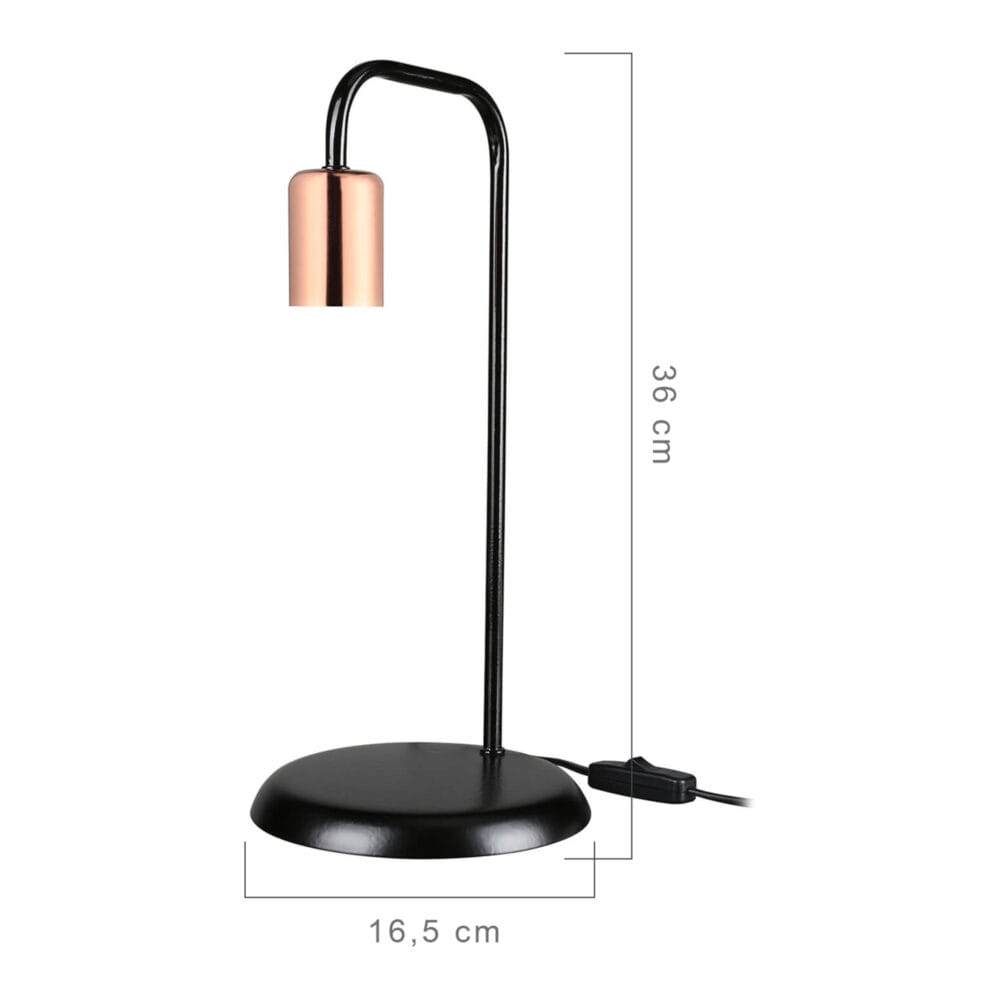Tischlampe Lancaster E27 Metall Schwarz Kupferfarben
