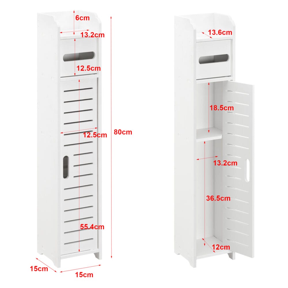 Toilettenpapierhalter Leoben 80x15x15cm Schrank WPC Weiss