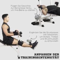 Trainingsbank Hantelbank mit Beinpresse und Hantelablage