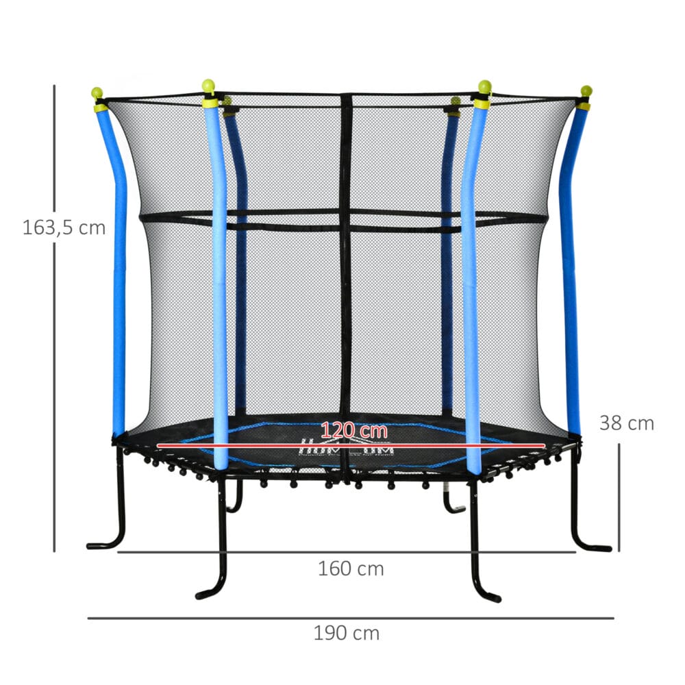 Trampolin für Kinder mit Sicherheitsnetz 163.5Hcm bis 60kg