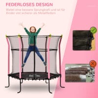 Trampolin für Kinder mit Sicherheitsnetz 163.5Hcm bis 60kg