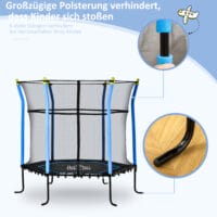 Trampolin für Kinder mit Sicherheitsnetz 163.5Hcm bis 60kg