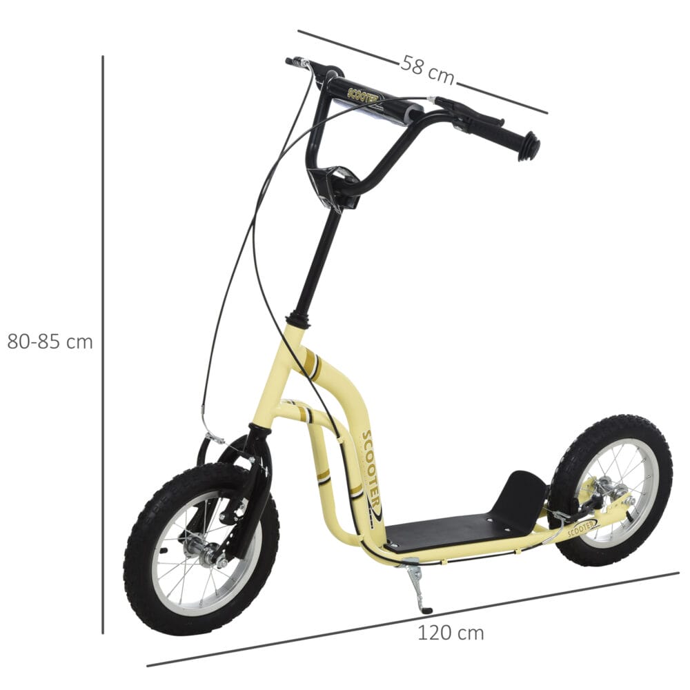 Trottinett mit Luftreifen Scooter Kickboard Kindertrotti 12 Zoll