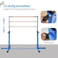 Turnstange Turnreck Reckstange Gymnastikstange 13 Stufen Blau