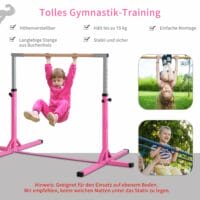 Turnstange Turnreck Reckstange Gymnastikstange 13 Stufen Rosa
