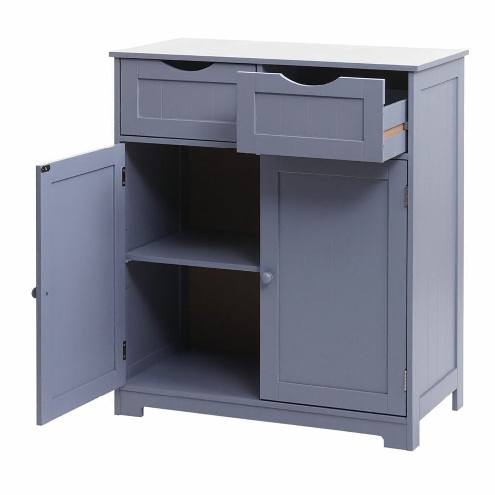Vintage Kommode Nostalgie 2 Schubladen und 2 Türen 80x70x35cm grau