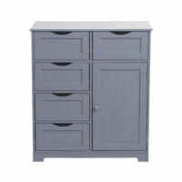 Vintage Kommode Nostalgie 5 Schubladen und 1 Tür 80x70x35cm grau