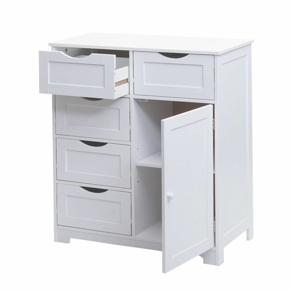 Vintage Kommode Nostalgie 5 Schubladen und 1 Tür 80x70x35cm weiss