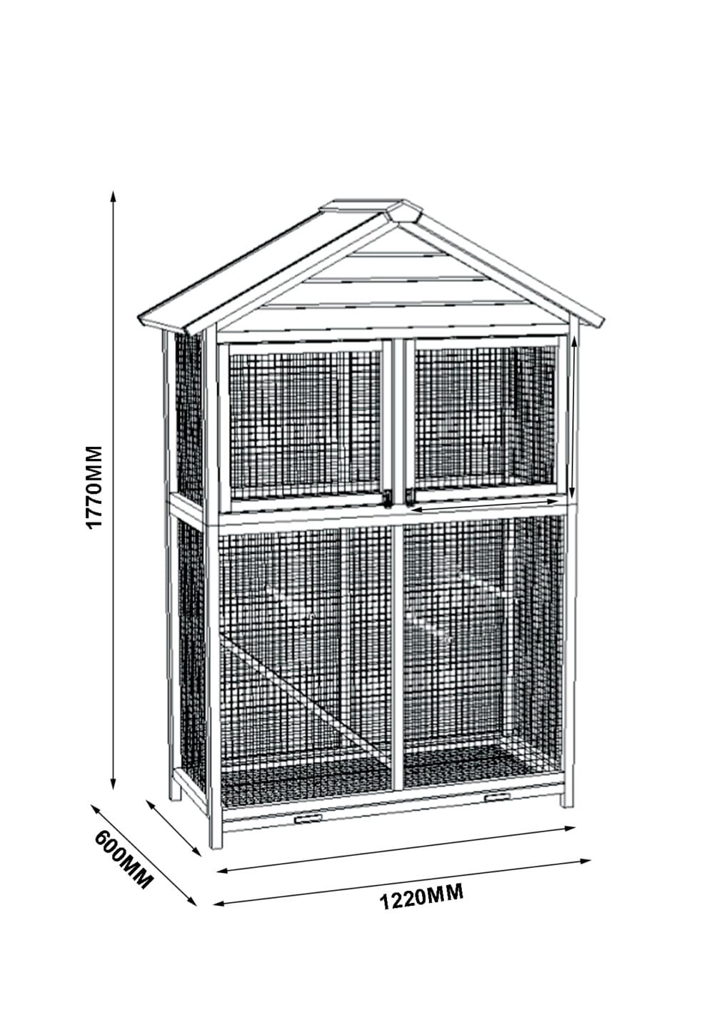 Voliere Holz Vogelvoliere XL