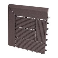 WPC Eck-Gartenfliese Rhone + Abschluss Premium Ecke versetzt