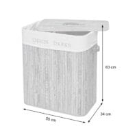 Wäschekorb Laundry Bambus 2 Fächer 100l ~ weiss