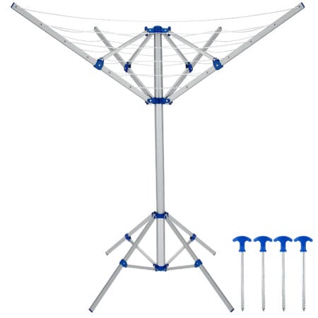 Wäschespinne Aluminium mit 4 Armen 16m Gesamtleine