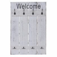 Wandgarderobe Garderobenpaneel Shabby-Look  Welcome weiss