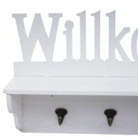 Wandgarderobe Regal Willkommen 30x60x13cm