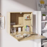 Wandklapptisch Schreibtisch mit Stauraum Klappbarer 60x21.5x50cm
