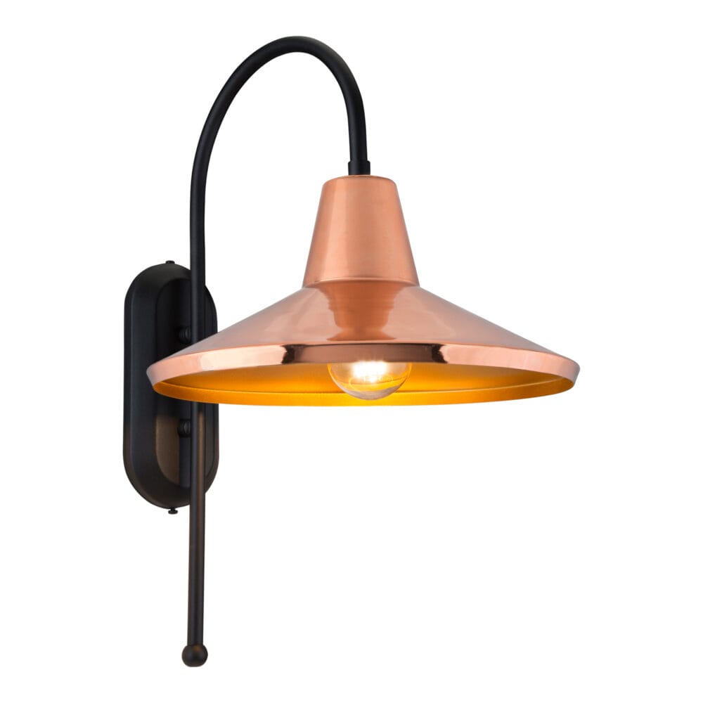 Wandleuchte Kirkcaldy 40x30x51cm 1-flammig Schwarz Messing
