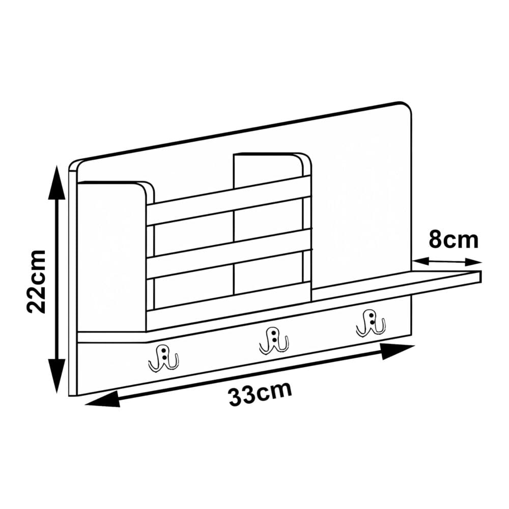 Wandregal Portland Bambus 33x8x22cm